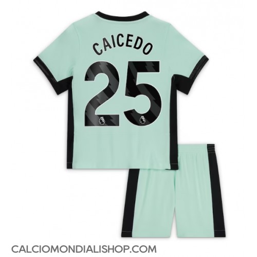 Maglie da calcio Chelsea Moises Caicedo #25 Terza Maglia Bambino 2023-24 Manica Corta (+ Pantaloni corti)
